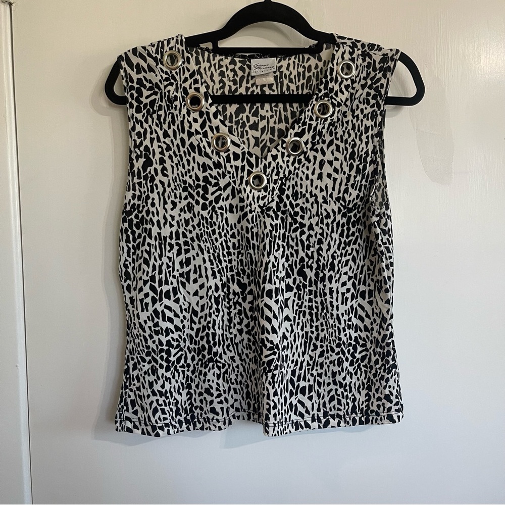Giorgio Fiorlini Women’s Size M Black and White Sleeveless Top